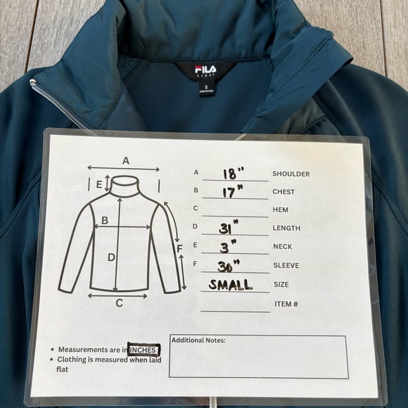 FILA SPORTS LONG JACKET light weight size small - Picture 13 of 13